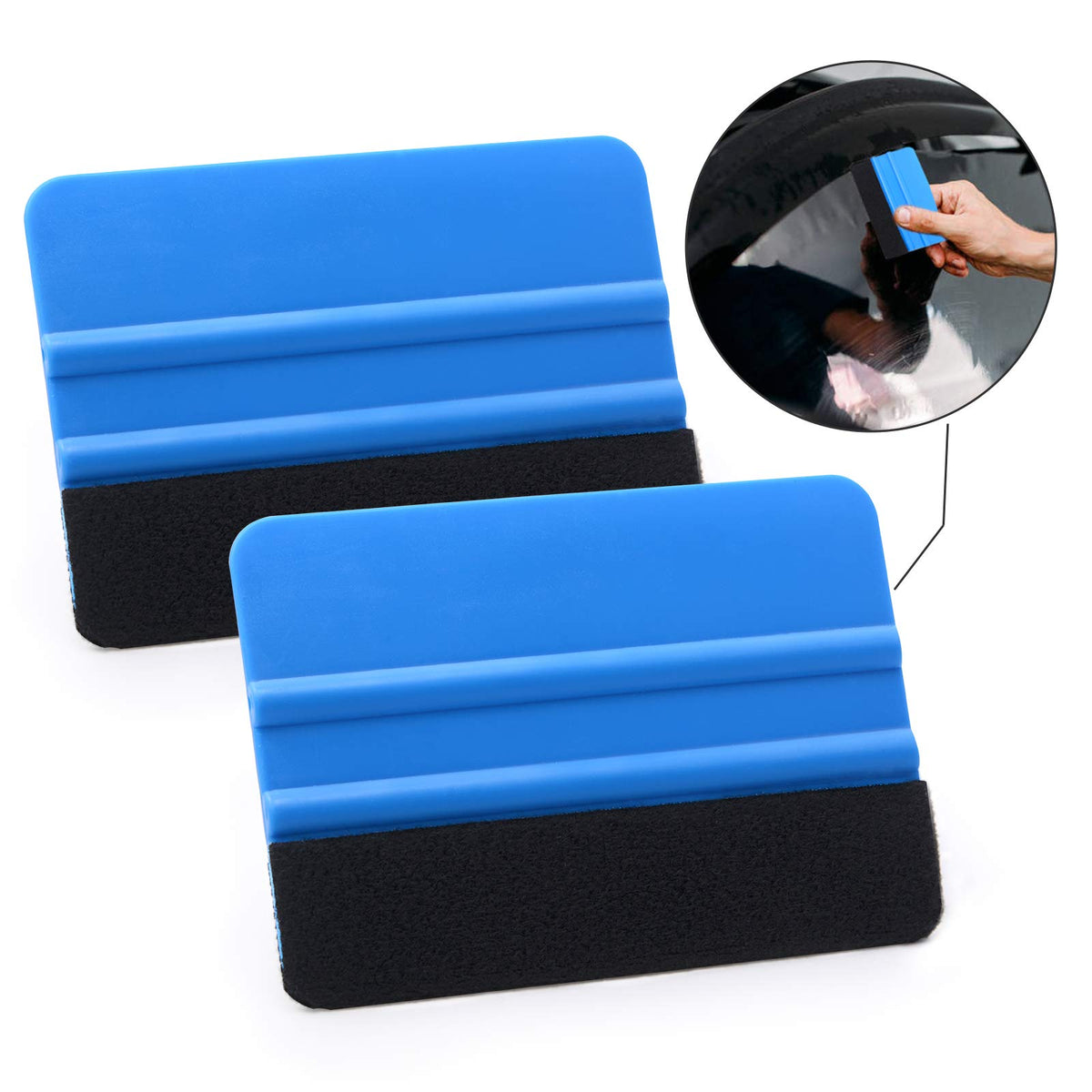 FOSHIO felt squeegee close-up protecting vinyl with scratch-free smoothing