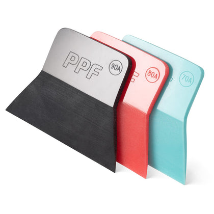 FOSHIO front packaging showing three squeegees and compact size for easy storage
