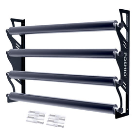 FOSHIO front view of rack mounted holding rolls for neat storage