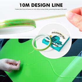 FOSHIO knife-less cutting tape closeup demonstrating safe pull-to-cut action on film