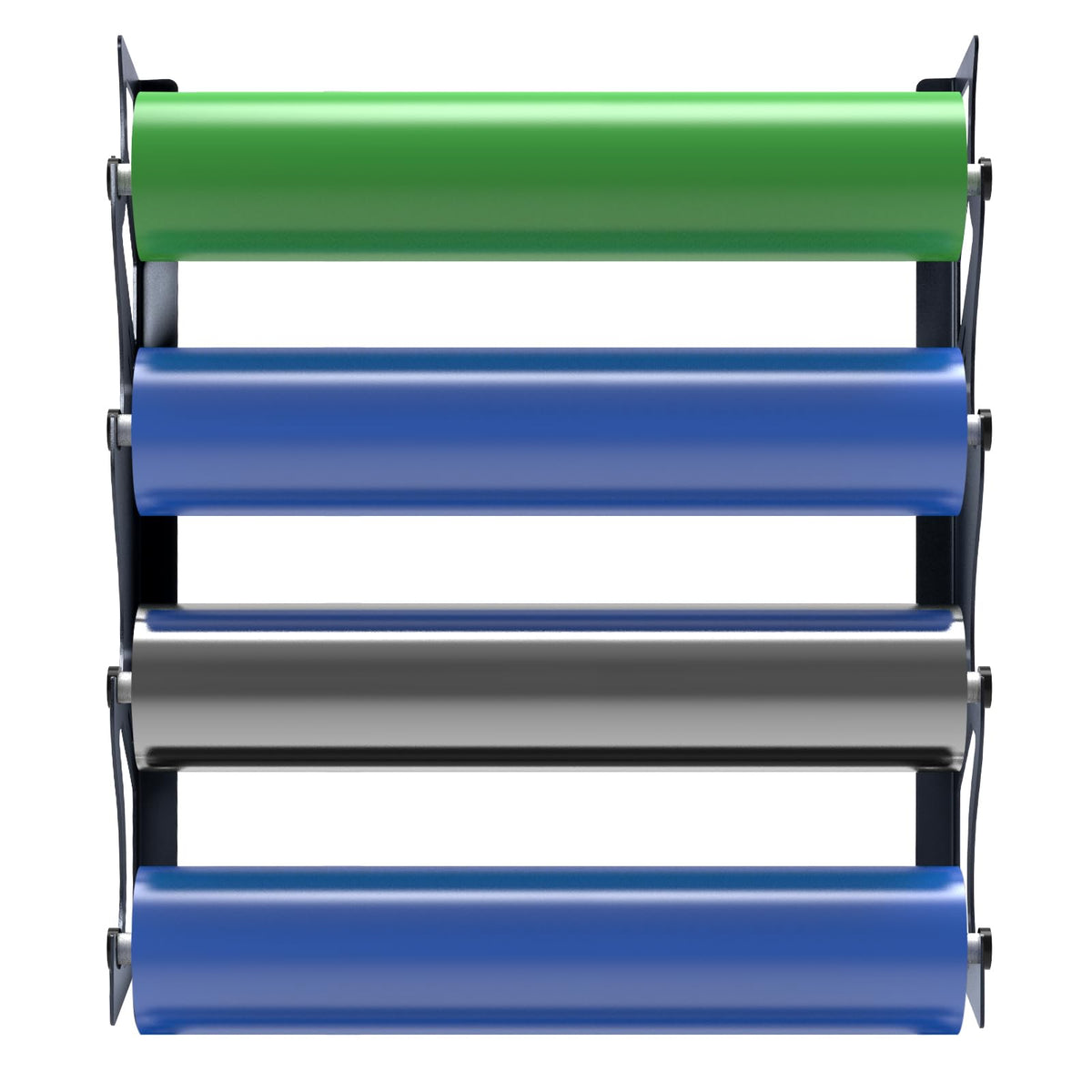 FOSHIO workshop installation showing organized rolls and quicker access