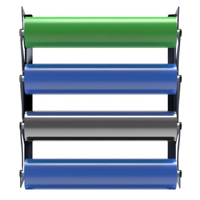 FOSHIO workshop installation showing organized rolls and quicker access