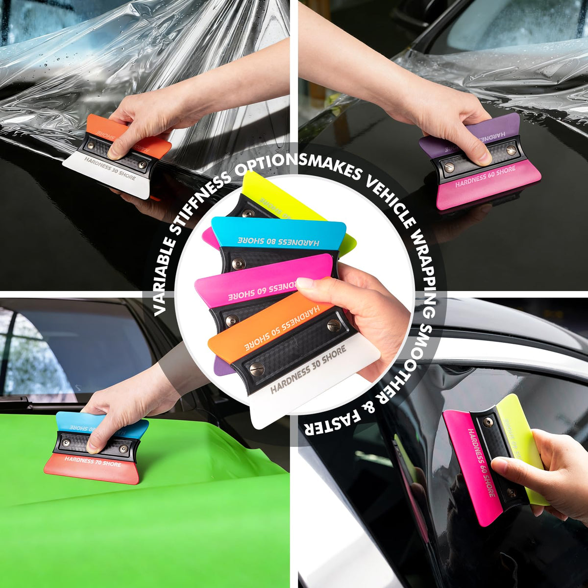 FOSHIO squeegee size comparison in hand demonstrating comfortable control