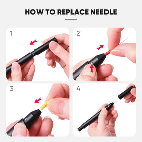 FOSHIO size comparison beside a pen to show compact portability benefit