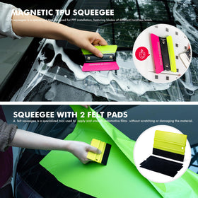 FOSHIO squeegee collection with magnetic and felt pads for scratch-free film smoothing