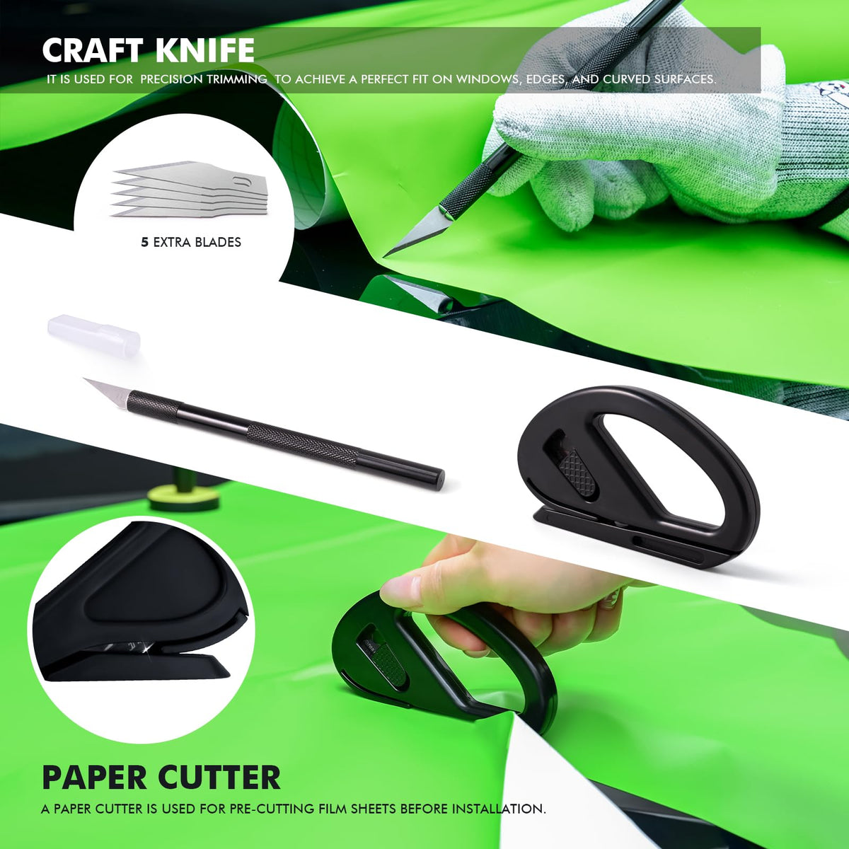 FOSHIO utility and craft knives with spare blades for bulk and detailed trimming