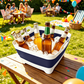 FOSJGO basin used as ice bucket outdoors keeping drinks cold