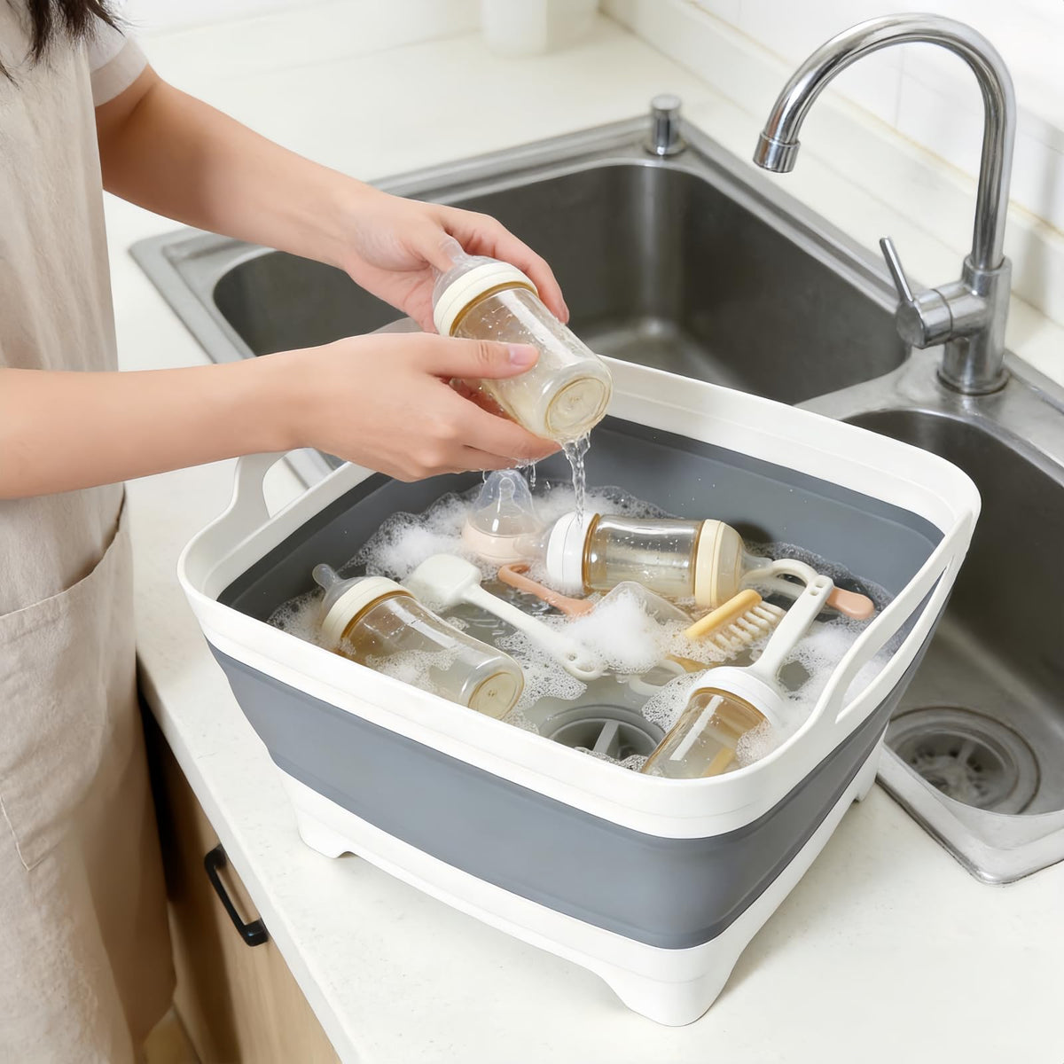 FOSJGO basin used as ice bucket keeping drinks chilled