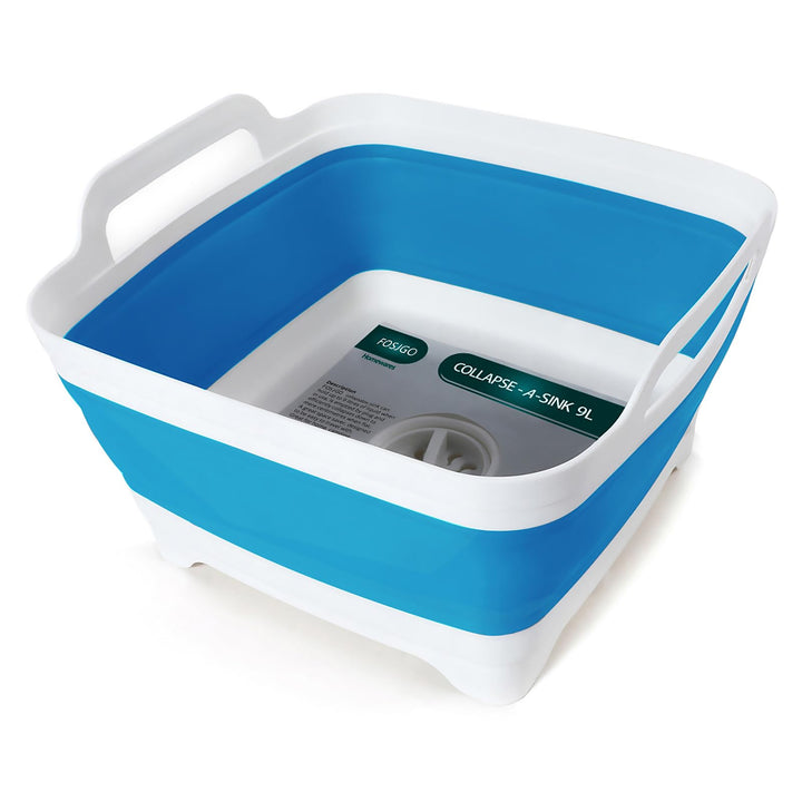 FOSJGO front view of collapsible basin showing capacity and stability for easy washing