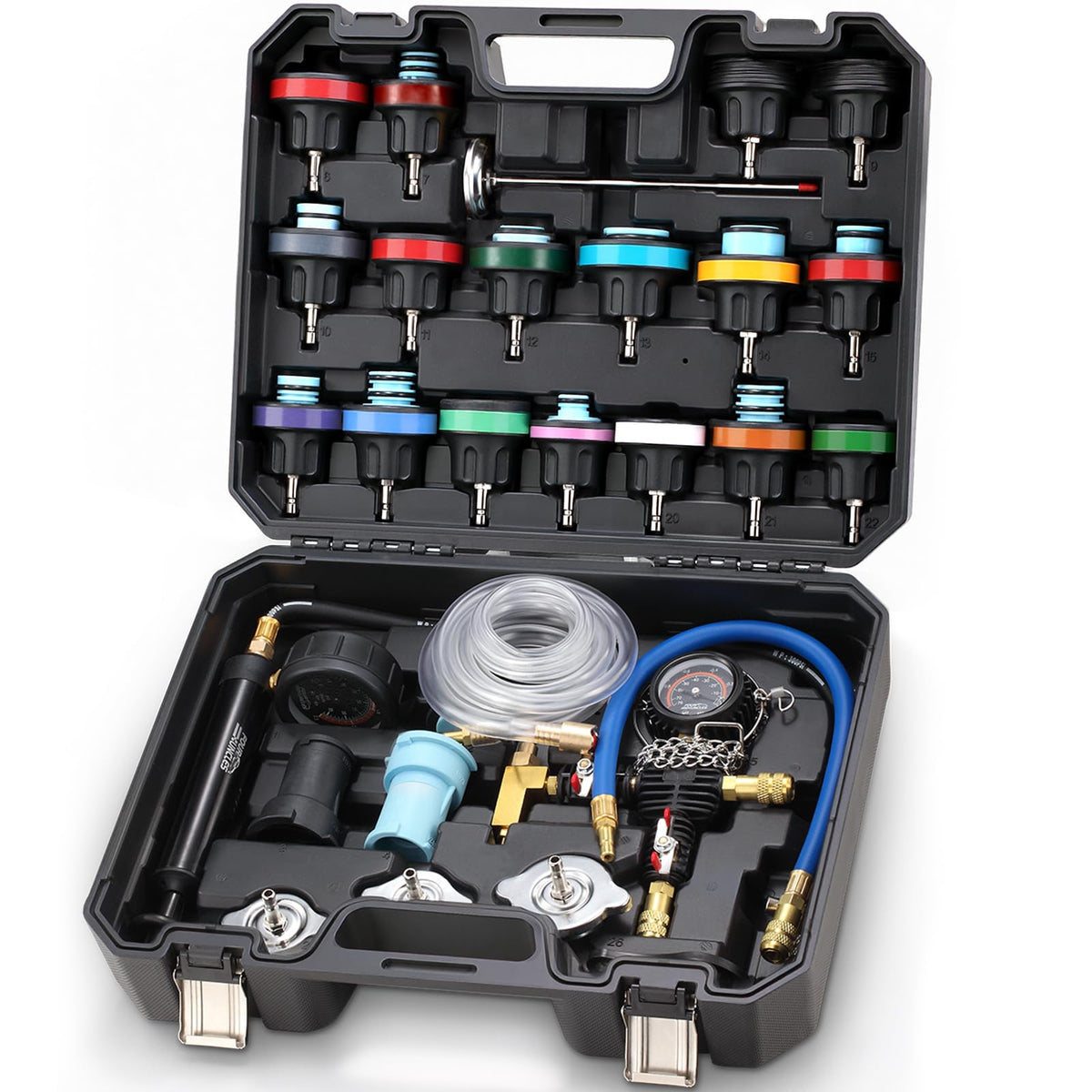 FOUR UNCLES front case and contents showing organized kit for easy storage