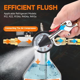 FOUR UNCLES hose and spray gun assembly displayed to show control and precise application