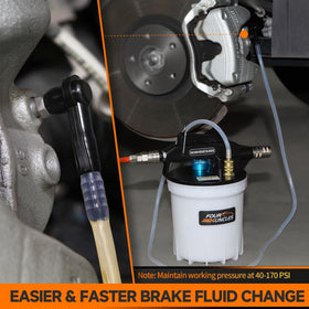 FOUR UNCLES long 60-inch silicone hoses stretched to reach deep brake locations easily