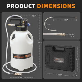 FOUR UNCLES pump next to common tools showing scale and workshop-ready portability