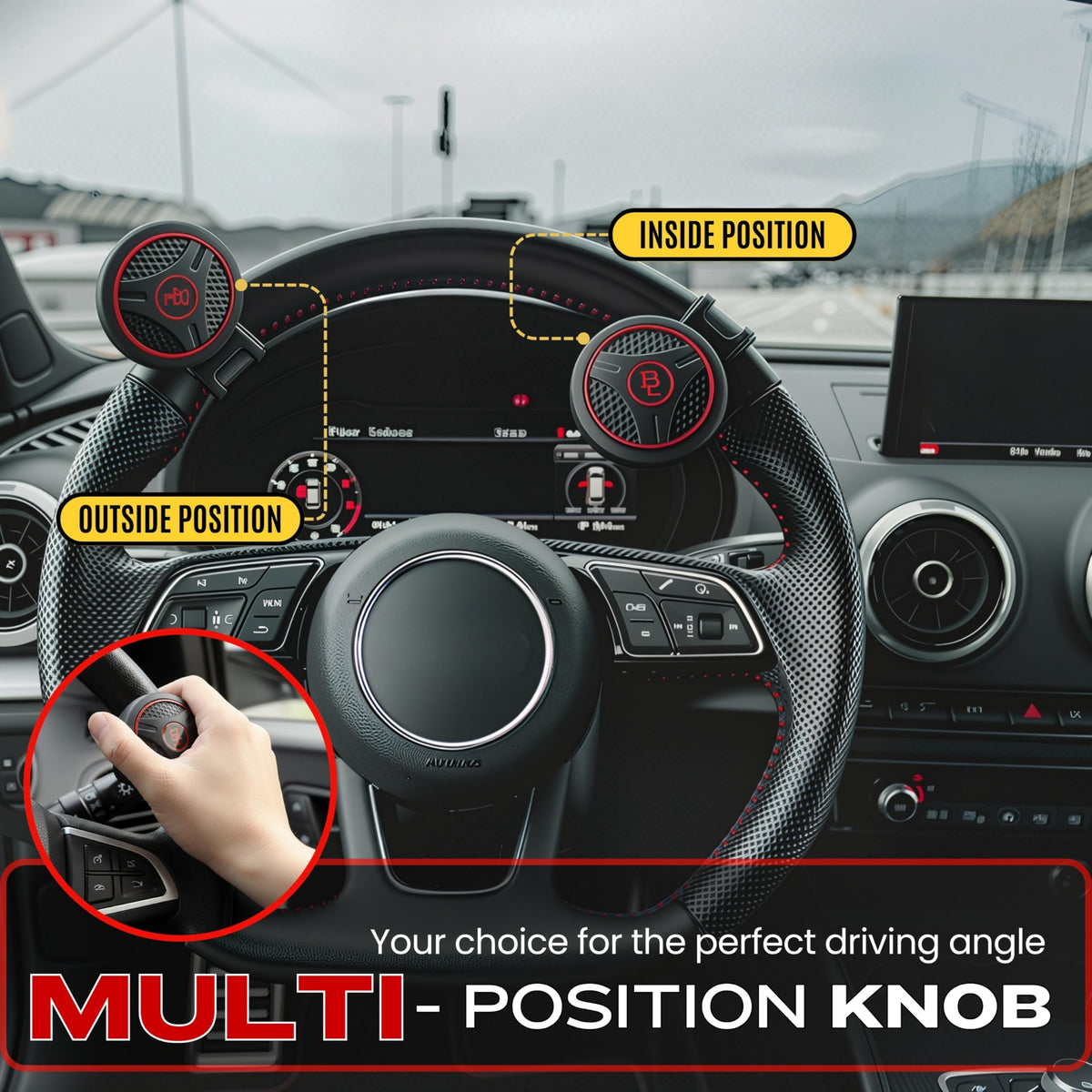 FOURING BL lifestyle shot on truck dashboard highlighting comfort for long drives