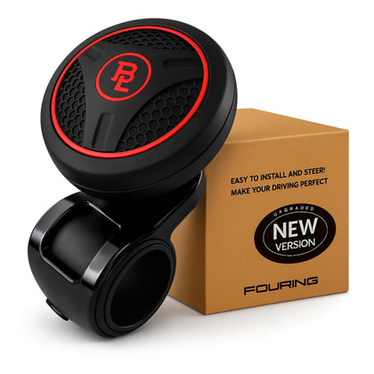FOURING BL front view showing red silicone grip and ergonomic shape for easier steering