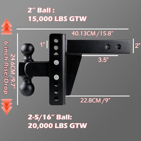 fouwick closeup of 2 and 2-5/16 balls offering dual-size trailer compatibility
