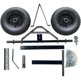 fouwick dolly attached to a boat trailer in a marina showing maneuverability benefit