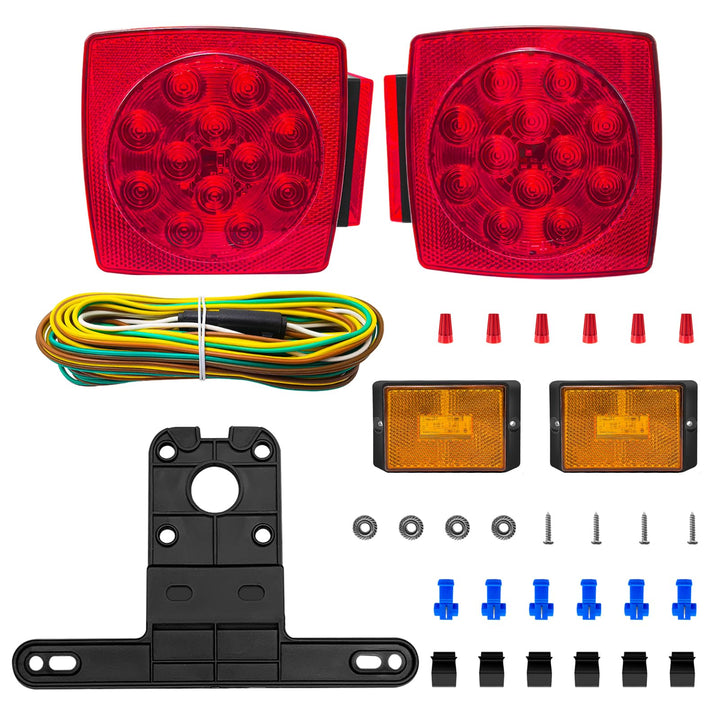 fouwick front assembled trailer light pair showing clear visibility benefit