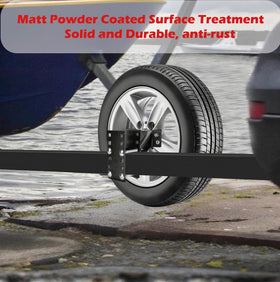 fouwick spare tire mount next to full-size tire indicating scale and capacity