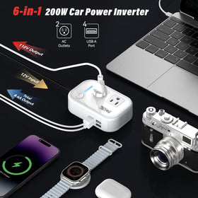 FOVAL close-up of AC and USB ports highlighting convenient multi-device charging