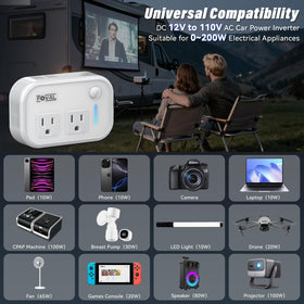 FOVAL set up in a car during a road trip for device charging and entertainment