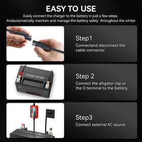 FOVAL installed on motorcycle battery ensuring safe maintenance charging