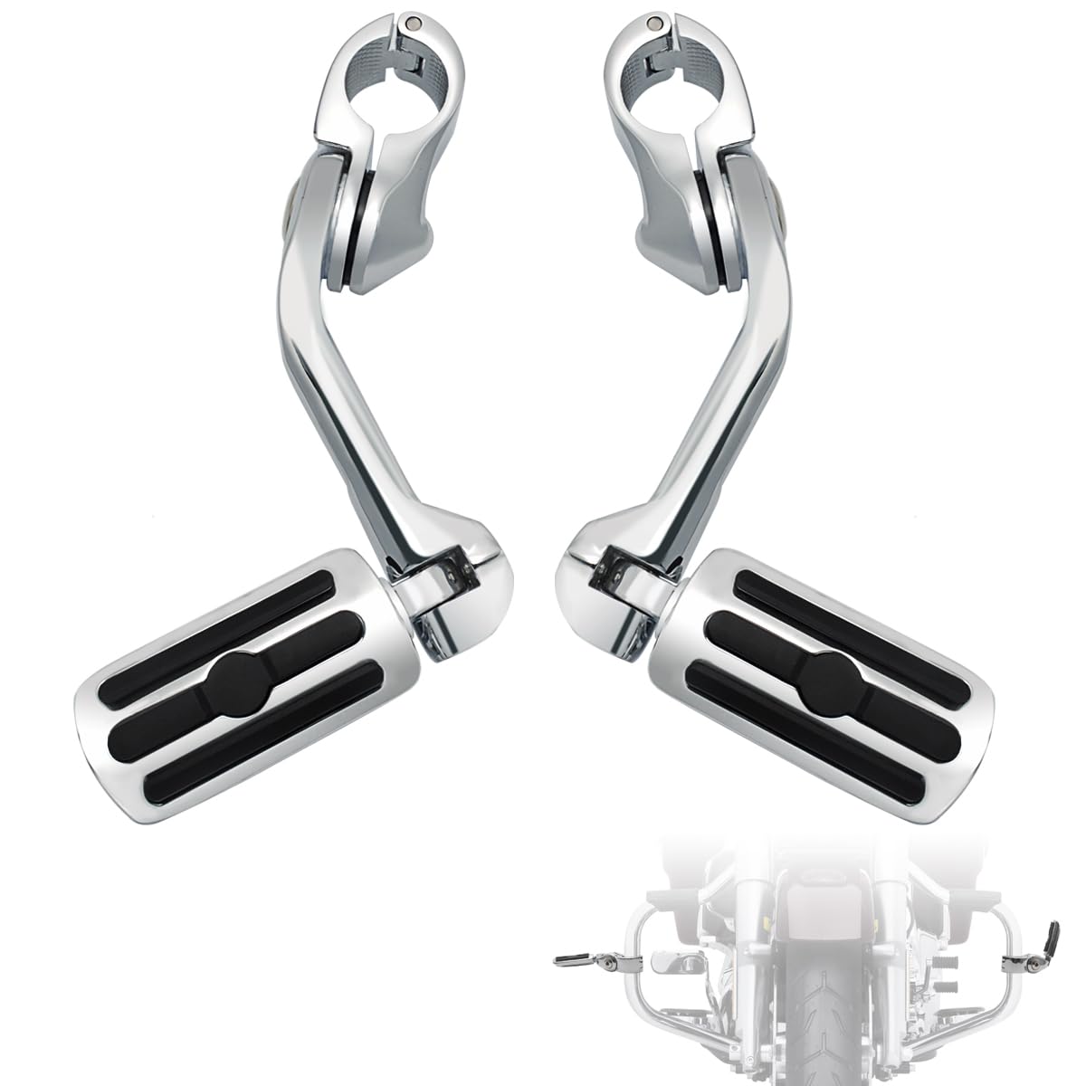 FOVPLUE front packaging showing chrome pegs and clamps for easy recognition and confidence