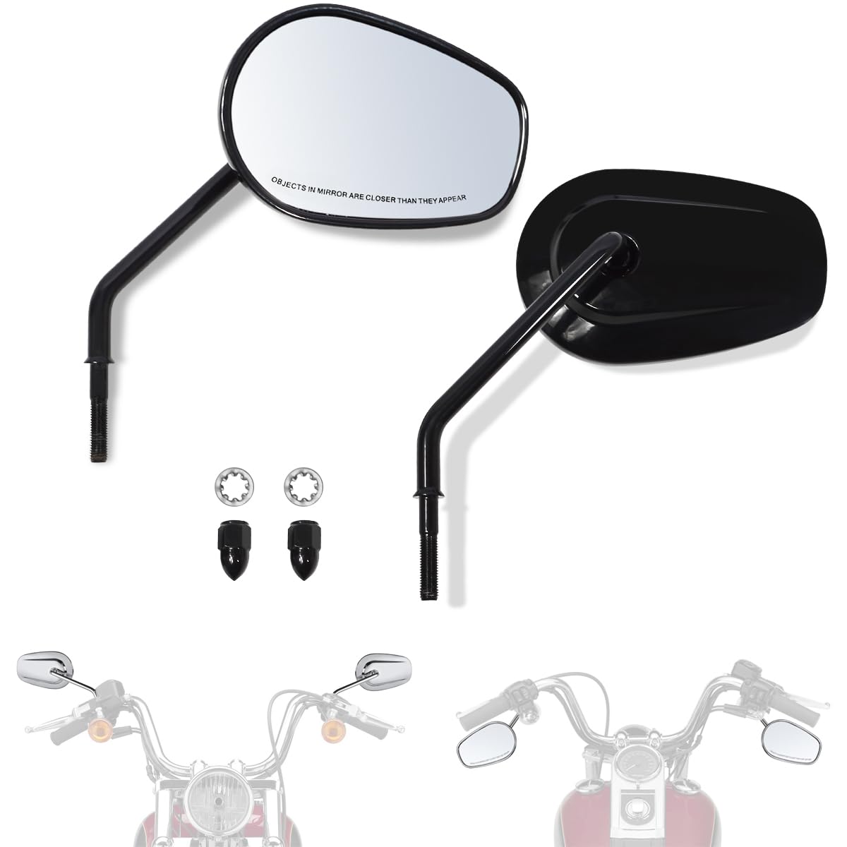 FOVPLUE front view showing both left and right mirrors and finish benefits