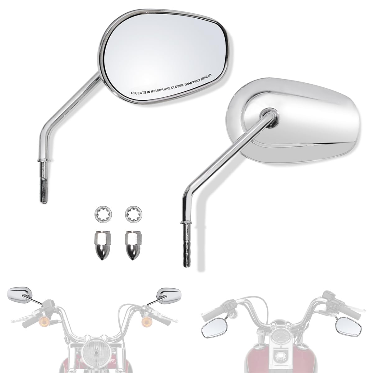 FOVPLUE front view of left and right mirrors showing complete set and improved visibility
