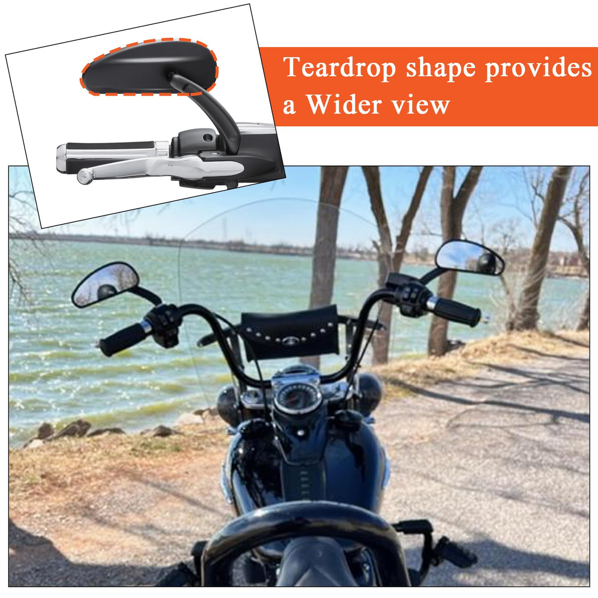 FOVPLUE mirror glass close-up with anti-glare reflection for clearer rear vision