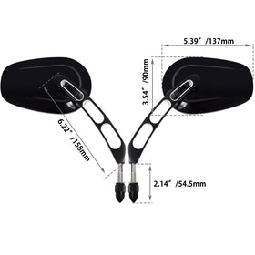 FOVPLUE mirror next to ruler showing compact size for easy fitment and accurate scale