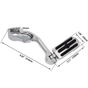 FOVPLUE scale comparison with ruler clarifying peg length and compatibility with 1.25" tubing