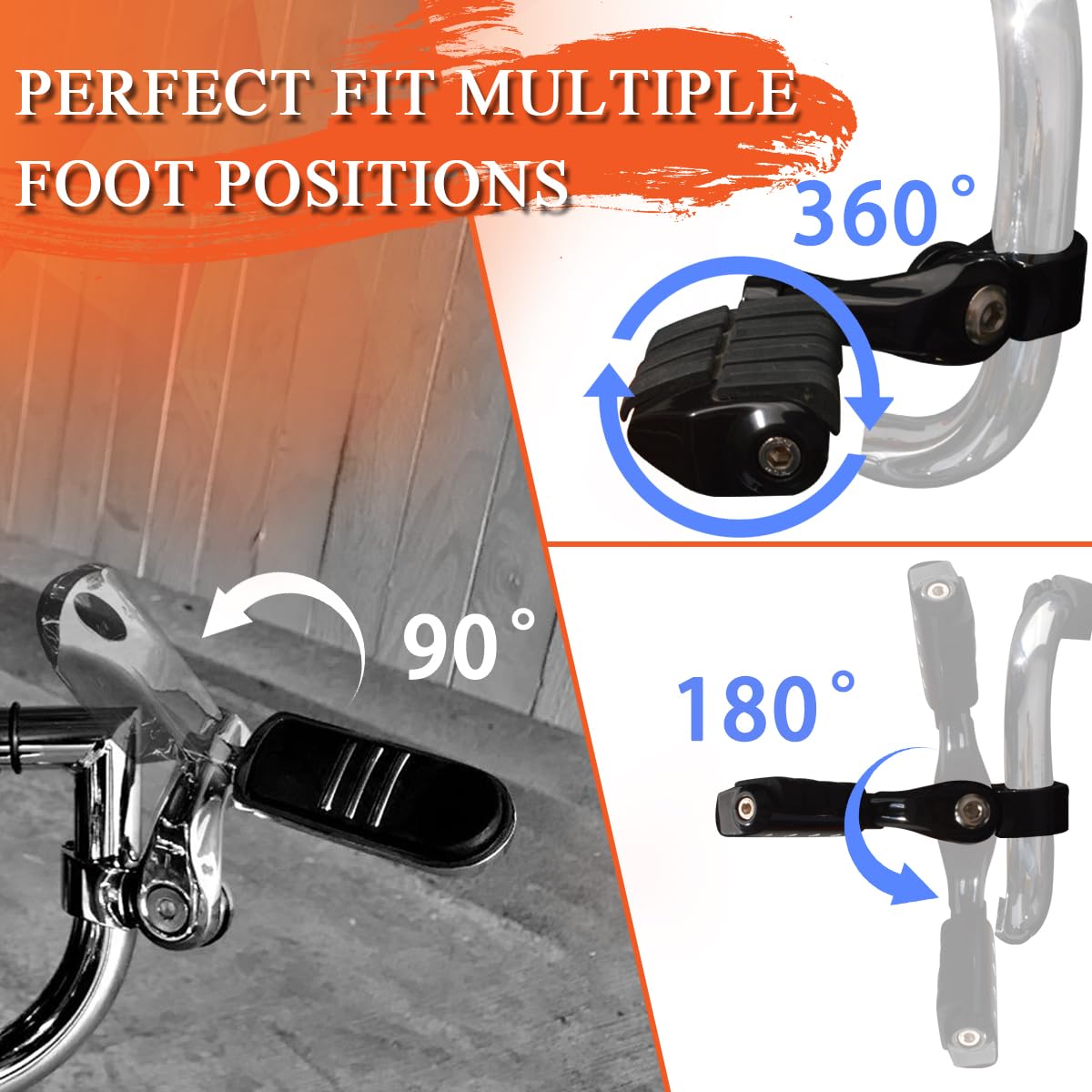 FOVPLUE side view angled arm showing adjustable position for rider reach