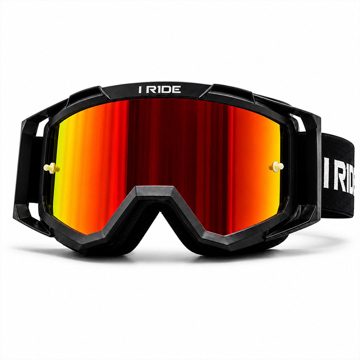 Fox Powersports goggle front view showing full frame and lens benefits
