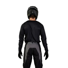Fox Racing 180 Blackout worn by rider on track demonstrating mobility