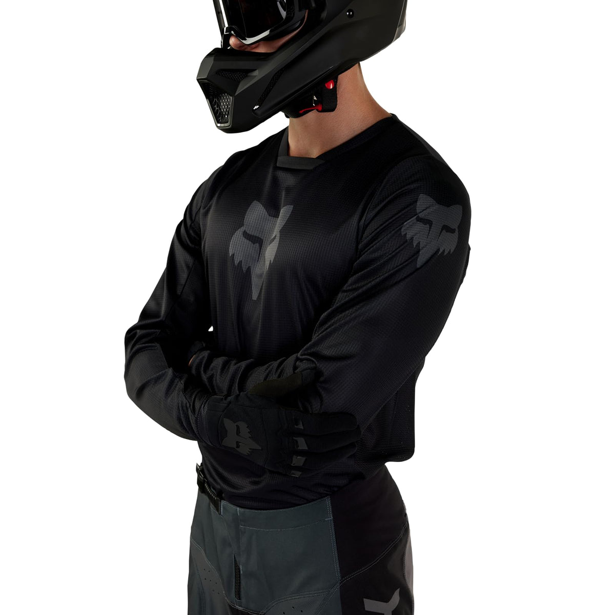 Fox Racing 180 Blackout vented mesh panel close-up improves breathability