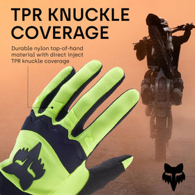 Fox Racing Dirtpaw close-up of TPR knuckle guard for impact protection