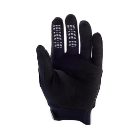 Fox Racing glove palm close-up with Clarino material and silicone print for grip