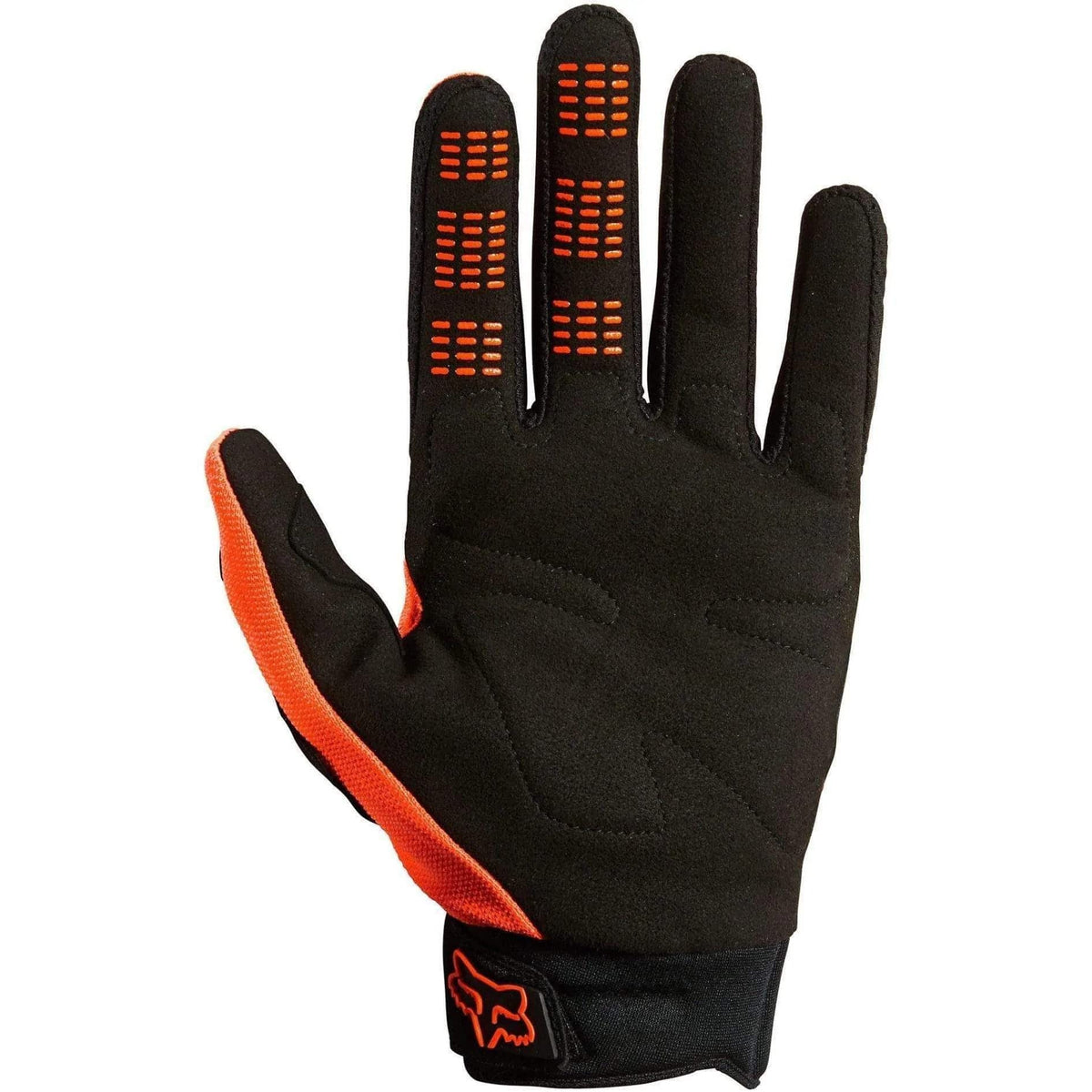 Fox Racing DIRTPAW palm close-up with Clarino and silicone grips for superior lever control