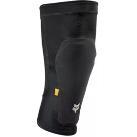 Fox Racing knee sleeve front view showing slim profile and secure fit benefit: comfortable pedal motion