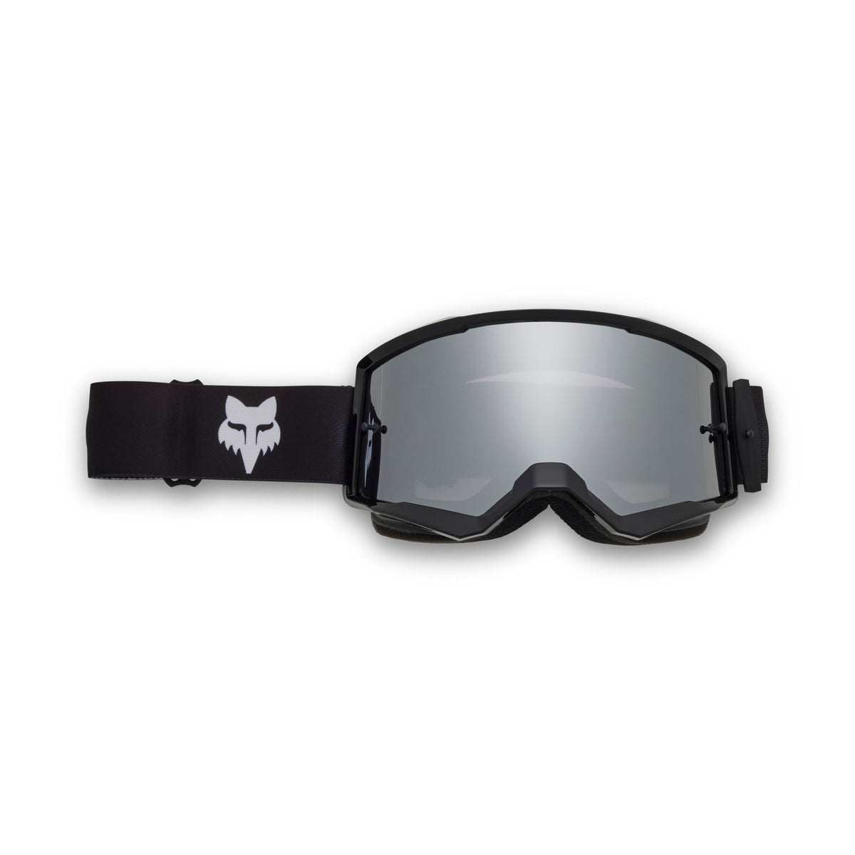 Fox Racing goggle front view showing wide viewport and improved vision
