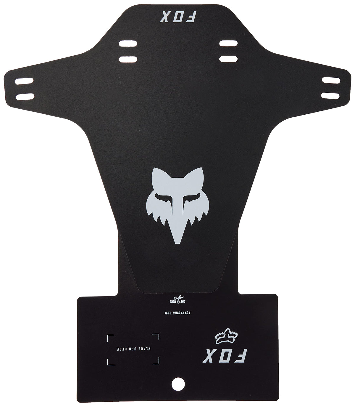 Fox Racing mud guard close-up of mounting clip demonstrating secure fit