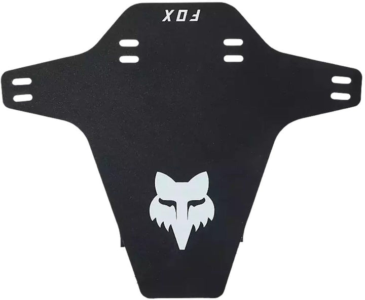 Fox Racing mud guard front view showing compact profile and protection