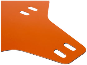Fox Racing mud guard in use on a muddy trail protecting fork and rider