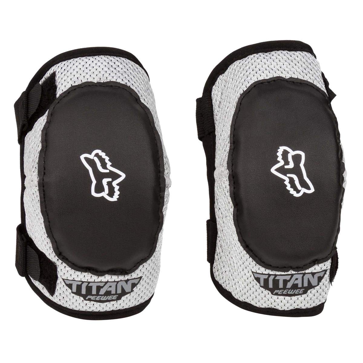 Fox Racing elbow pad fitted on young rider showing secure, comfortable fit