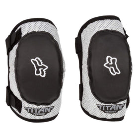 Fox Racing elbow pad fitted on young rider showing secure, comfortable fit