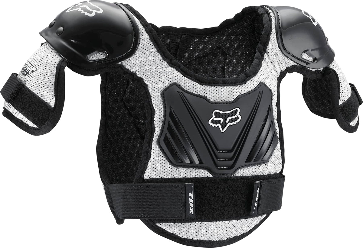 Fox Racing Peewee Titan front view showing coverage and fit benefits