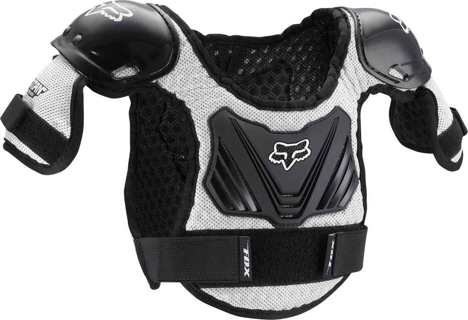 Fox Racing Peewee Titan front view showing coverage and fit benefits