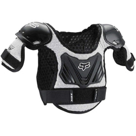 Fox Racing Peewee Titan front view showing compact chest coverage and quick-fit straps