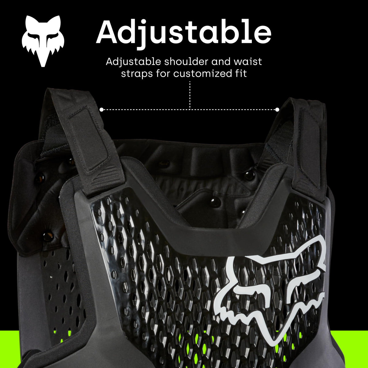 Fox Racing R3 low-profile shoulder cup detail offering mobility benefit